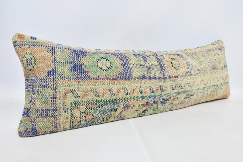 Gift Pillow, Cotton Cushion Cover, 16x48 Blue Cushion Case, Outdoor Patio Pillow, Home Decor Pillow, Antique Pillows, Pillow Case - 3