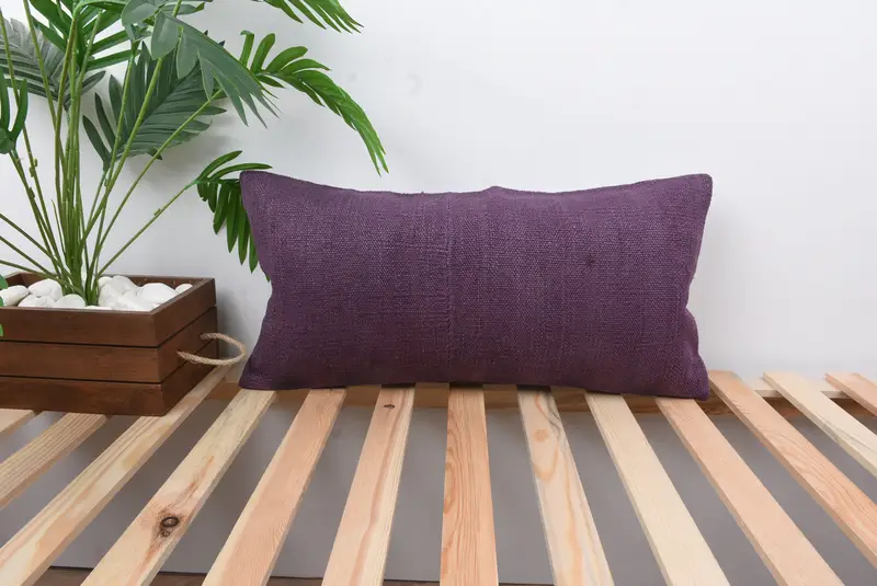 12x24 Purple Pillow Sham, Cushion Cover, Vintage Pillow, Turkish Pillow, Boho Pillow Sham Cover, Retro Pillow Sham - 1