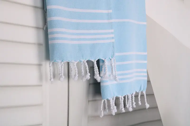 Personalized Dish Towel, Organic Towel, Bridal Gifts, Beach Wedding Favor, Custom Hand Towel, Small Bath Towels, 38x18 Cotton Striped Towel - 8