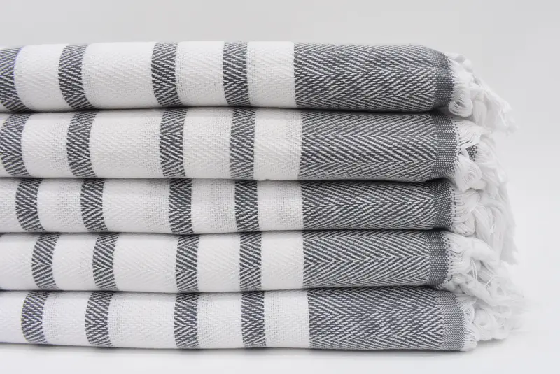 Personalized Towel Bath Dark Gray Chevron, 67x36 Inches