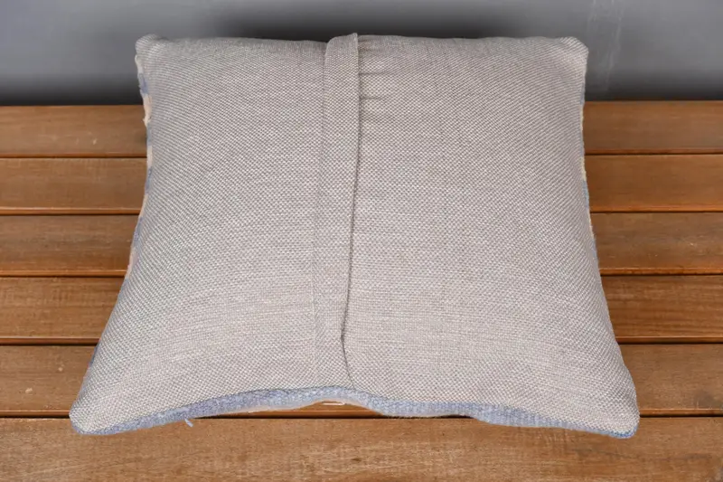 Pillow, 14x14 Beige Pillow Cover, Anatolian Cushion Case, Ikat Pillow Case, Bed Pillow Case, Gift Pillow, Boho Pillow, Handmade Kilim Cushion - 5