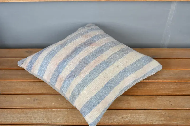 Pillow, 14x14 Beige Pillow Cover, Anatolian Cushion Case, Ikat Pillow Case, Bed Pillow Case, Gift Pillow, Boho Pillow, Handmade Kilim Cushion - 2