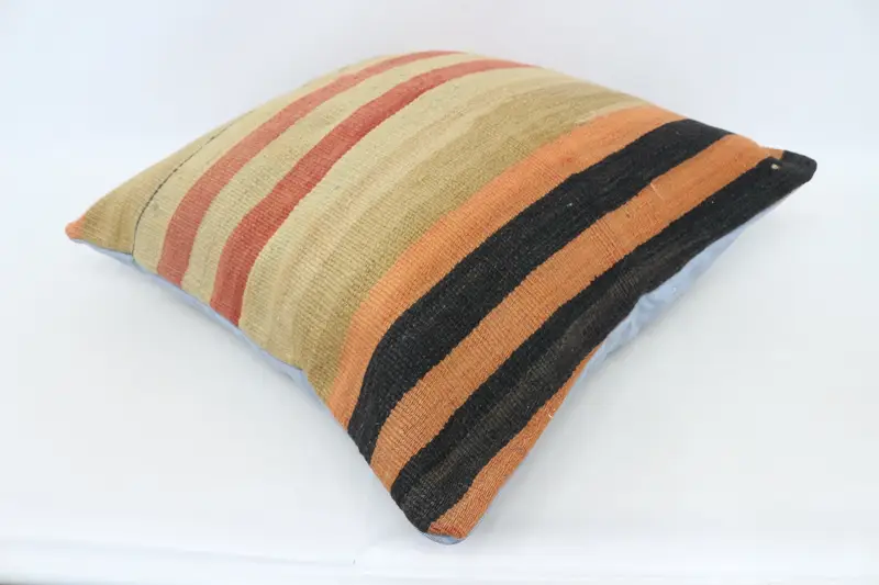 Boho Pillow Sham Cover, 28x28 Beige Pillow Cover, Cushion, Ethnical Kilim Rug Pillow, Pillow for Sofa, Comfy Throw Cushion Cover - 6