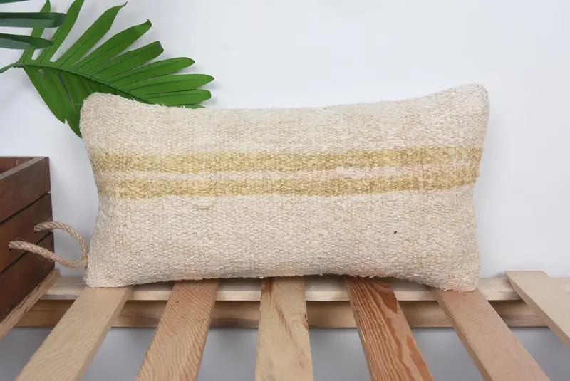 8x16 Beige Pillow Cover, Pillow for Couch, Pattern Throw Cushion Case, Cushion Cover, Interior Designer Pillow, Home Decor Pillow - 1