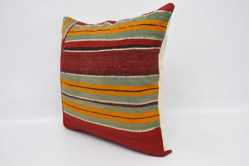 24x24 Red Cushion, Rustic Cushion Case, Kilim Pillow, Cotton Cushion, Antique Pillows, Pillow Cover, Vintage Kilim Pillow, Tapestry Pillow Sham - 4