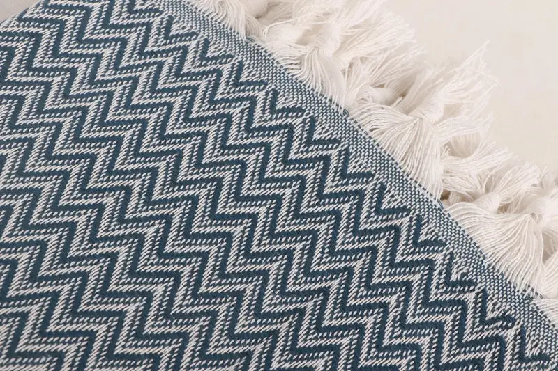Turkish Blanket Queen, Gift For Wedding Day, 76x64 Cotton Zig zag Towel, Woven Throw Blanket, Personalized Blanket, Bedspread, Bridal Party Gifts - 8