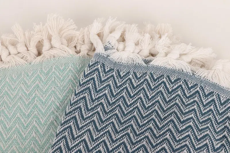 Turkish Blanket Queen, Gift For Wedding Day, 76x64 Cotton Zig zag Towel, Woven Throw Blanket, Personalized Blanket, Bedspread, Bridal Party Gifts - 6