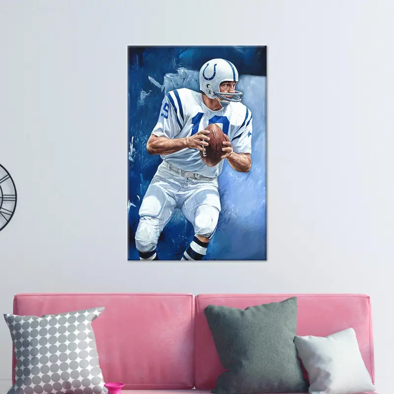 エレガントなキャンバス: アメリカン フットボールの象徴的な瞬間を捉えた