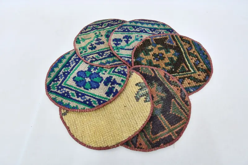 Manteles individuales bohemios azules y amarillos, manteles individuales de estilo militar y occidental