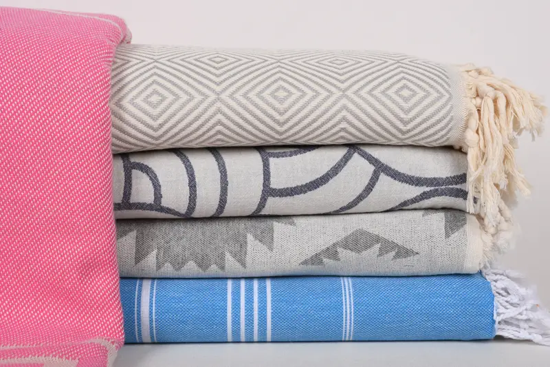 Throw Blanket, Woven Throw Blanket, 80x60 Cotton Set of 5 Towel, Throw Blanket Couch, Personalised Gift, Turkish Bedcover, Gift For The Home Decor - 1