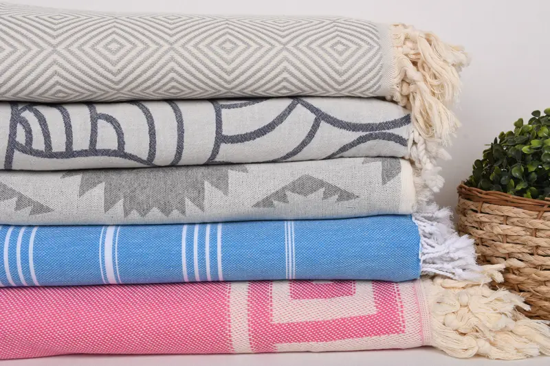 Throw Blanket, Woven Throw Blanket, 80x60 Cotton Set of 5 Towel, Throw Blanket Couch, Personalised Gift, Turkish Bedcover, Gift For The Home Decor - 3