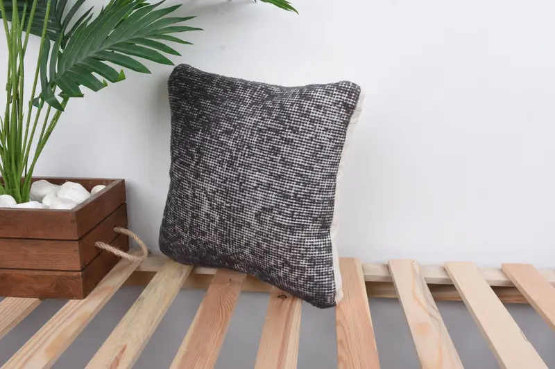 Kilim Pillow Cover, Interior Designer Pillow, 12x12 Black Cushion, Pillow for Sofa, Outdoor Pillow Case, Bench Pillow Cover, Pillow Case - 5