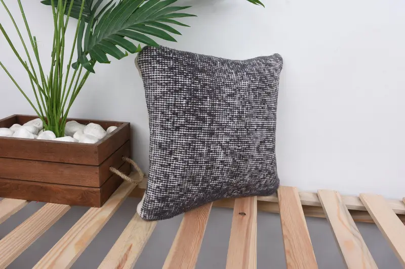 Kilim Pillow Cover, Interior Designer Pillow, 12x12 Black Cushion, Pillow for Sofa, Outdoor Pillow Case, Bench Pillow Cover, Pillow Case - 4
