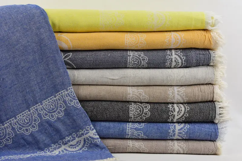 Beach Towel Personalized Yellow Ethnic Design Throw, 83x79 Inches