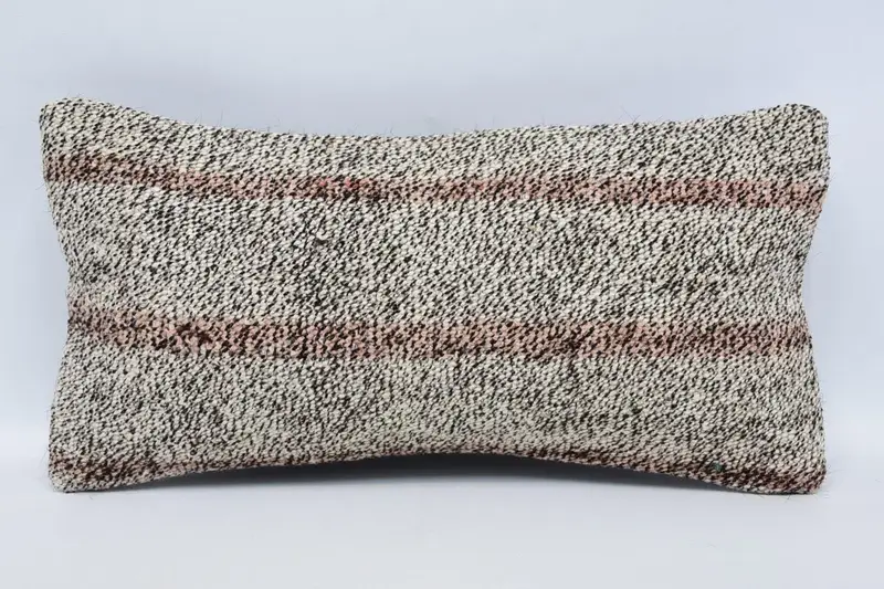 Vintage Kilim Throw Pillow, Turkish Pillow, 8x16 Beige Pillow Case, Pillow, Decorative Throw Cushion Cover, Turkish Kilim Pillow - 1
