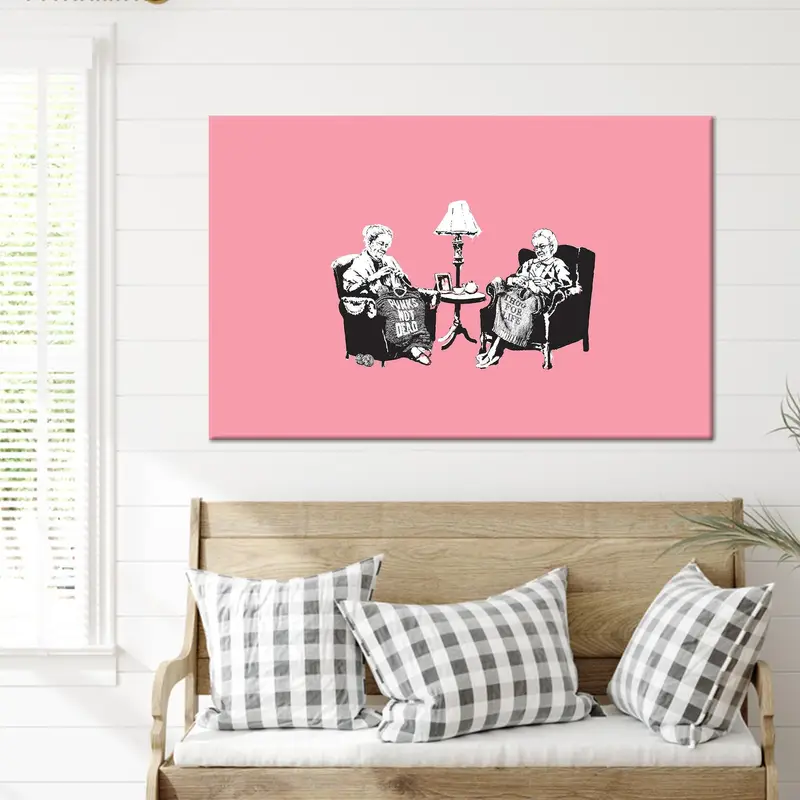 Impresión en lienzo elegante de la abuela Graffiti Pink - Decoración artística del hogar