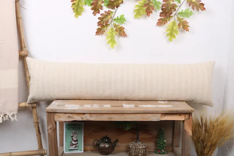 Handgefertigtes gestreiftes Wurfkissen, vielseitiges 12x48 Kissen für das Wohnzimmer