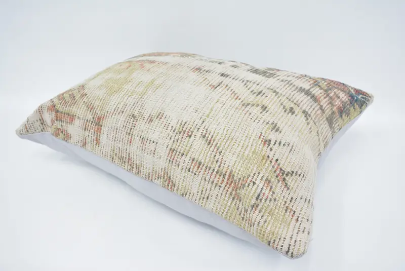 Vintage Kilim Pillow, Art Deco Cushion, 20x28 Beige Cushion Case, Boho Pillow Sham Cover, Ethnical Kilim Rug Pillow, Pillow Sham, Customized Cushion - 6