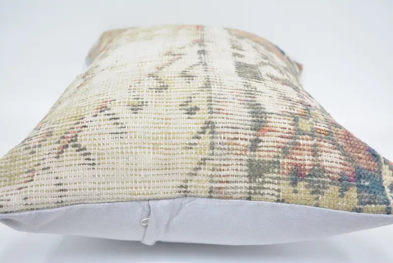 Vintage Kilim Pillow, Art Deco Cushion, 20x28 Beige Cushion Case, Boho Pillow Sham Cover, Ethnical Kilim Rug Pillow, Pillow Sham, Customized Cushion - 5
