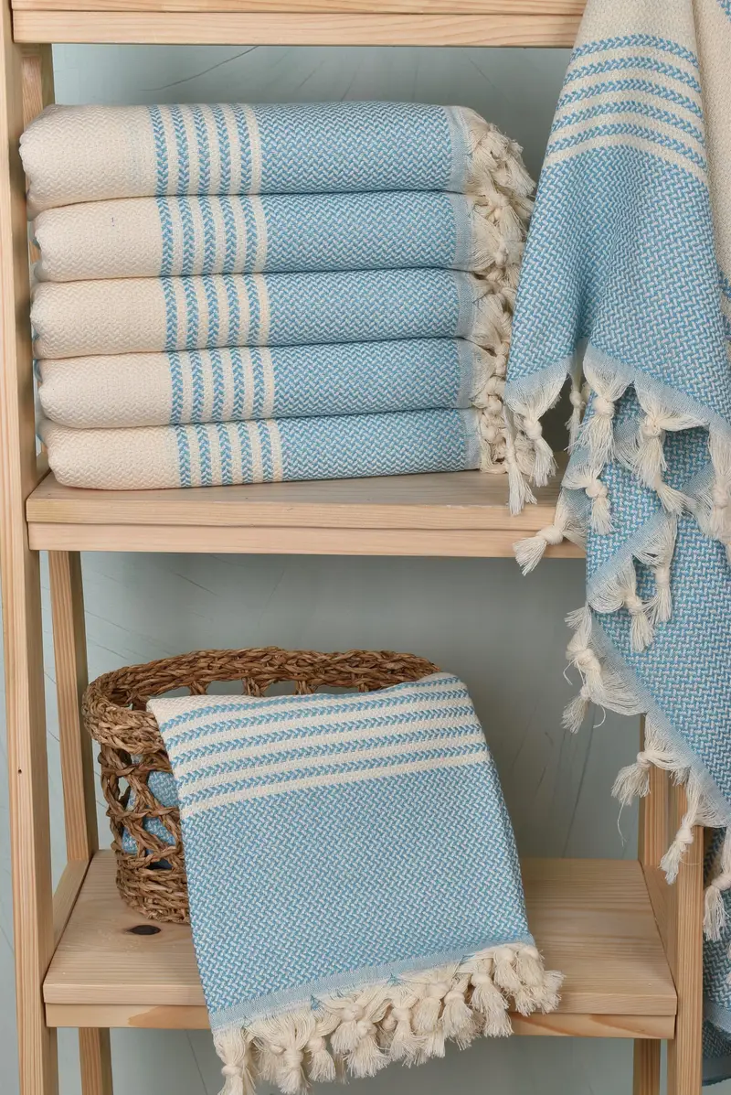 Bridal Shower Gift, Home Decor Gifts, 70x40 Cotton Striped Towel, Engagement Gift, Bridemaids Beach Towel, Organic towel, Towel With Name - 3
