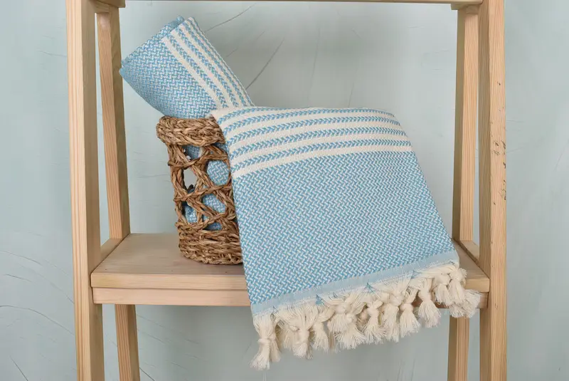 Bridal Shower Gift, Home Decor Gifts, 70x40 Cotton Striped Towel, Engagement Gift, Bridemaids Beach Towel, Organic towel, Towel With Name - 4