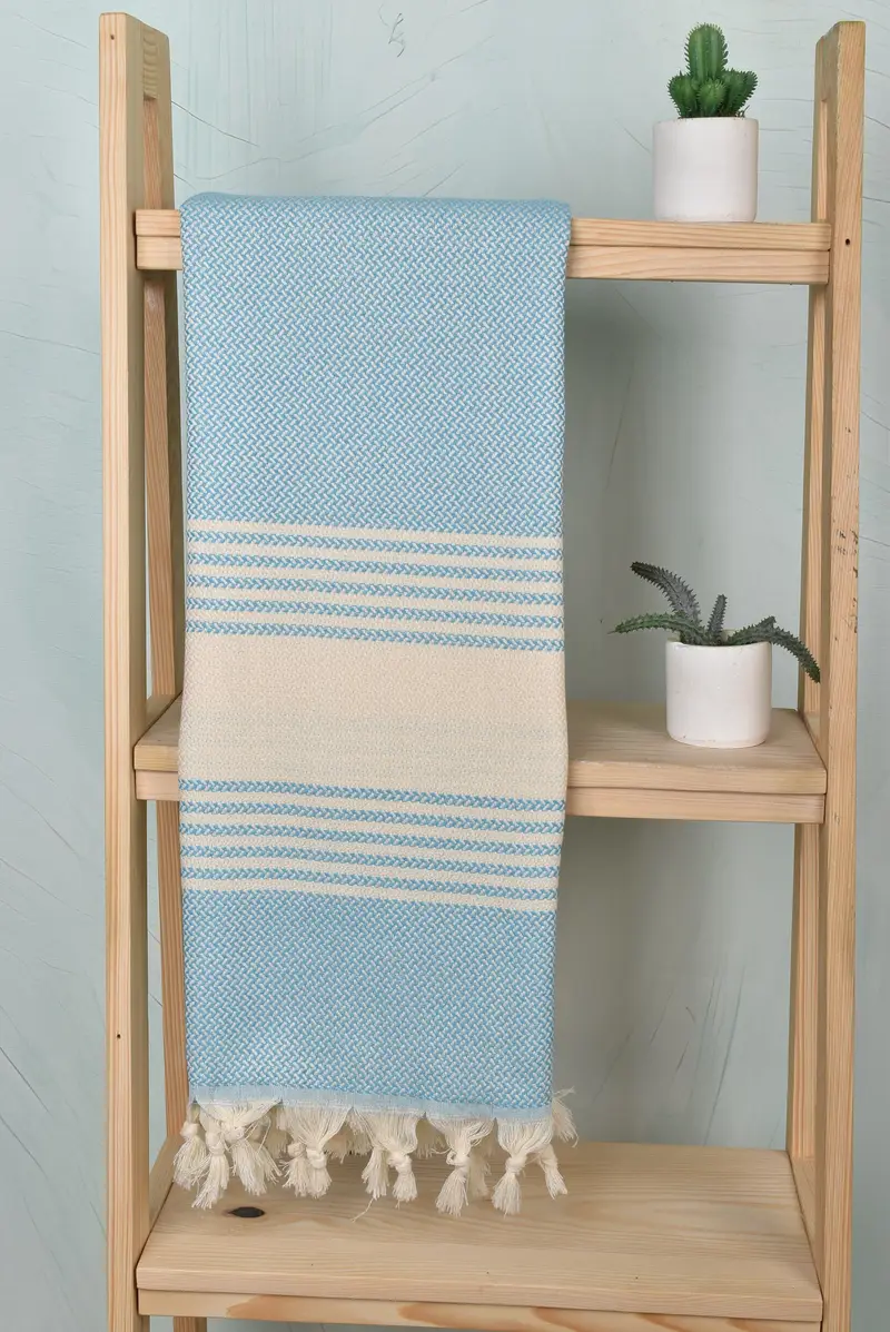 Bridal Shower Gift, Home Decor Gifts, 70x40 Cotton Striped Towel, Engagement Gift, Bridemaids Beach Towel, Organic towel, Towel With Name - 8
