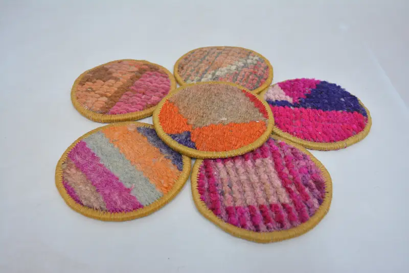 Posavasos étnico colorido, alfombrilla antideslizante