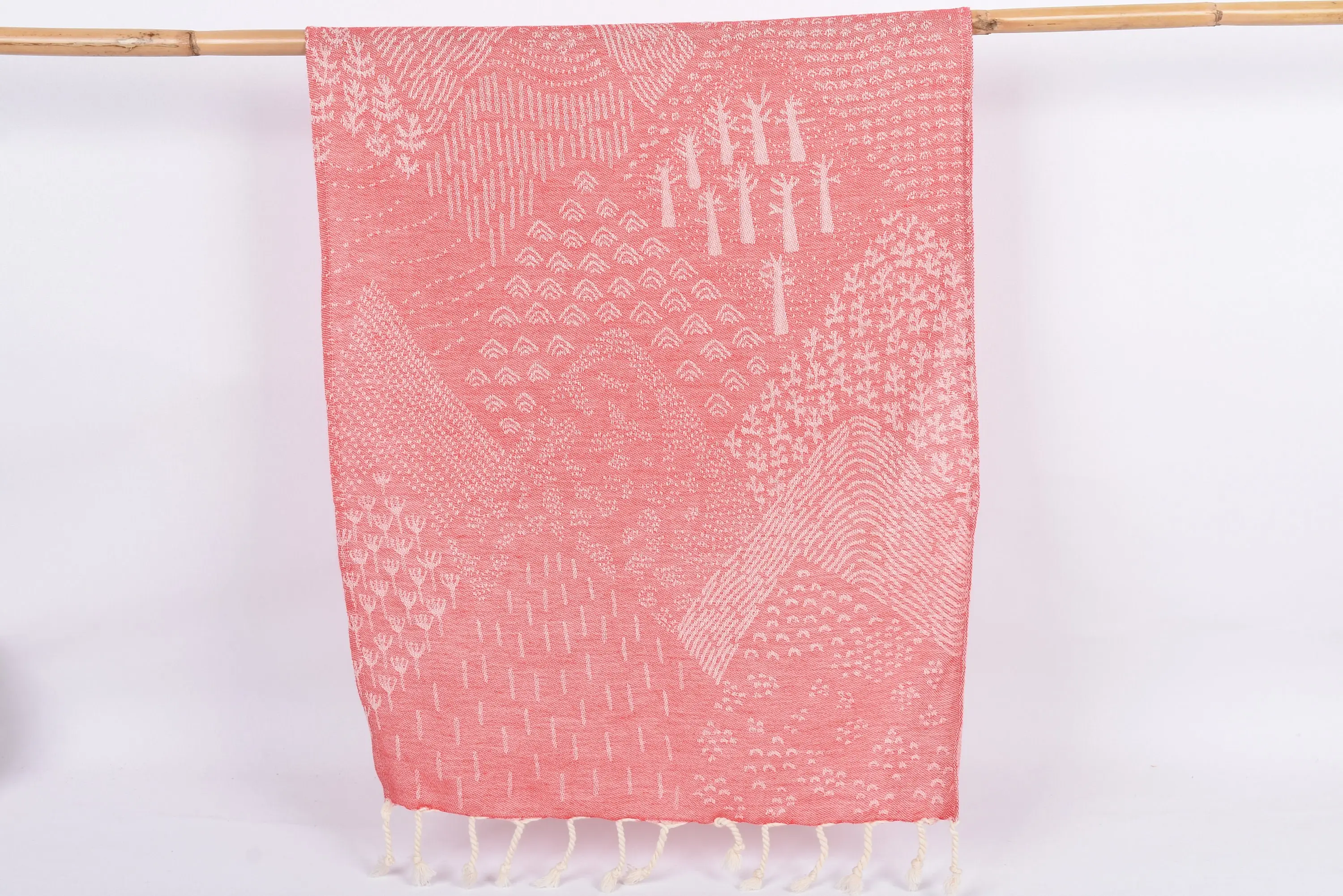 Personalized Kitchen Towel Red Mountain Design Dish Towel, 36x18 Inches - 1