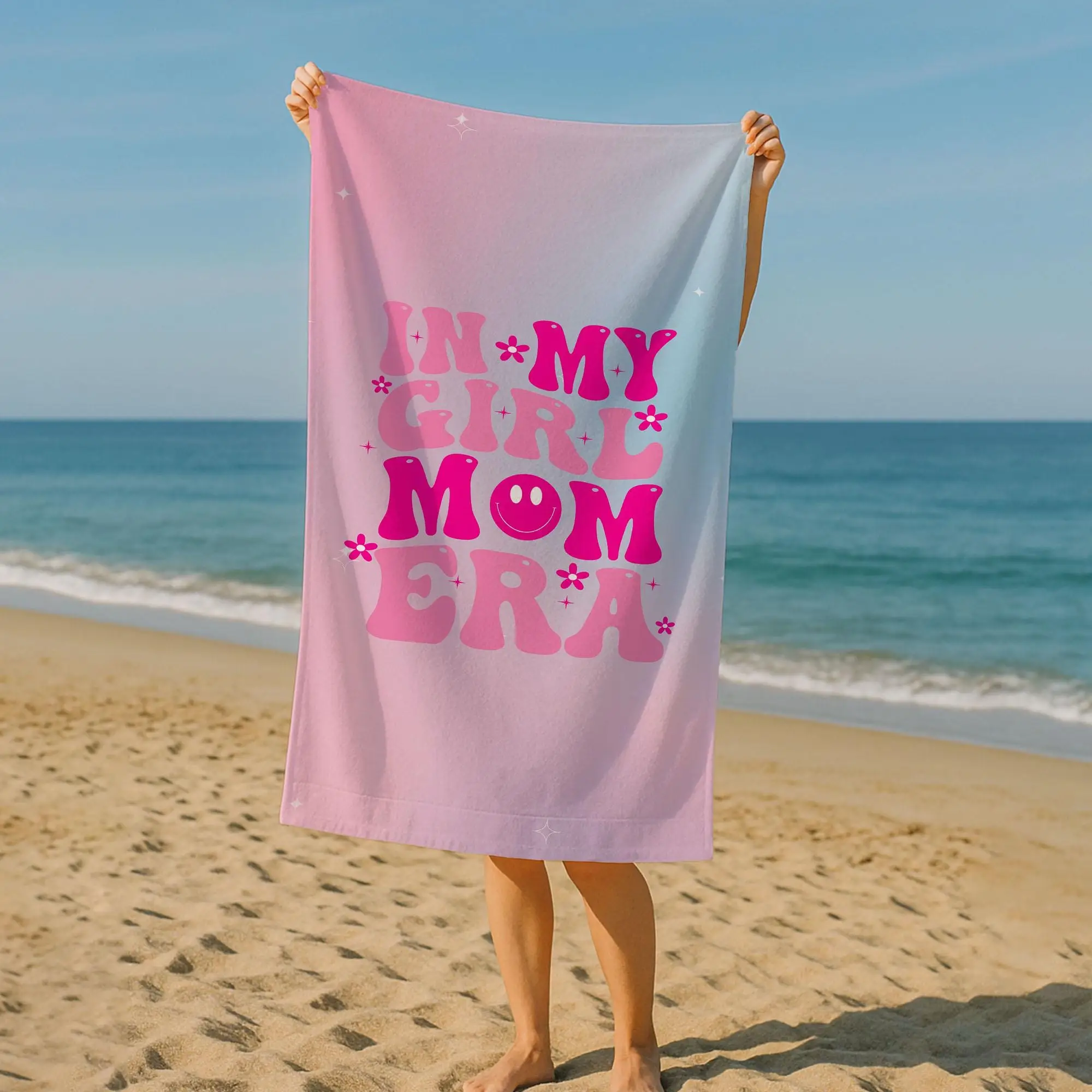 Organic Cotton Beach Towel in Trendy Pink - Perfect Summer Gift for Moms - 1