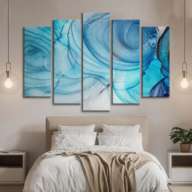 Blue Abstract Marble, Blue Marble Art, Marble Canvas Wall Print, Marble Canvas Print, Abstract Canvas Art, Canvas Painting, Marble Poster, - 10