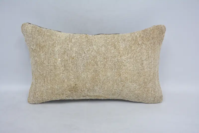 Cotton Cushion, 12x20 Beige Cushion Cover, Kilim Pillow, Wool Kilim Pillow Pillow, Pillow, Turkish Kilim Pillow, Pillow for Couch - 1
