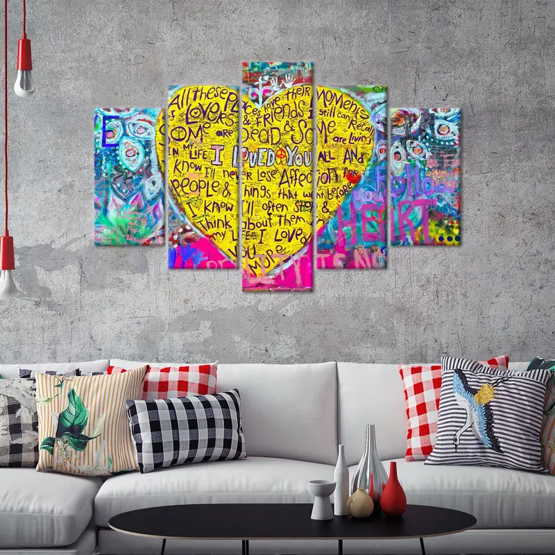 Banksy Canvas Art, Graffiti Wall Decor, Love Canvas Art, Banksy Graffiti, I Love You Art, Love Graffiti Art, Valentina Gift, Modern Canvas - 4