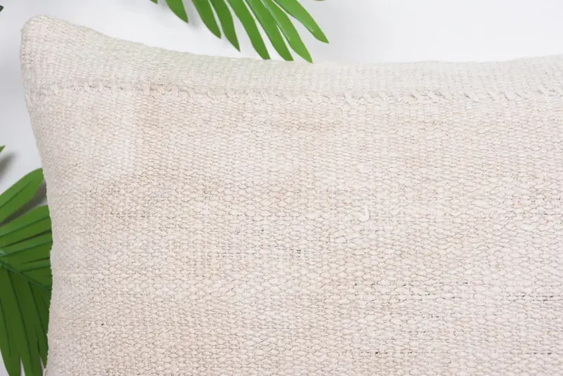 Bed Pillow Case, Boho Chic Pillow, Ikat Cushion Case, Turkish Pillow, 16x24 Beige Pillow, Ethnical Kilim Rug Pillow, Cushion Case, Antique Pillows - 2