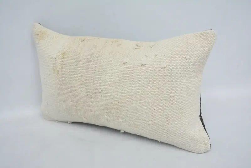 Antique Pillows, Pillow Cover, Kilim Cushion Sham, Interior Designer Pillow, 12x20 White Pillow Sham, Handmade Pillow Cover - 4