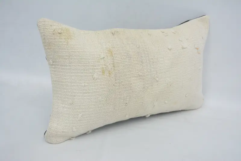 Antique Pillows, Pillow Cover, Kilim Cushion Sham, Interior Designer Pillow, 12x20 White Pillow Sham, Handmade Pillow Cover - 3