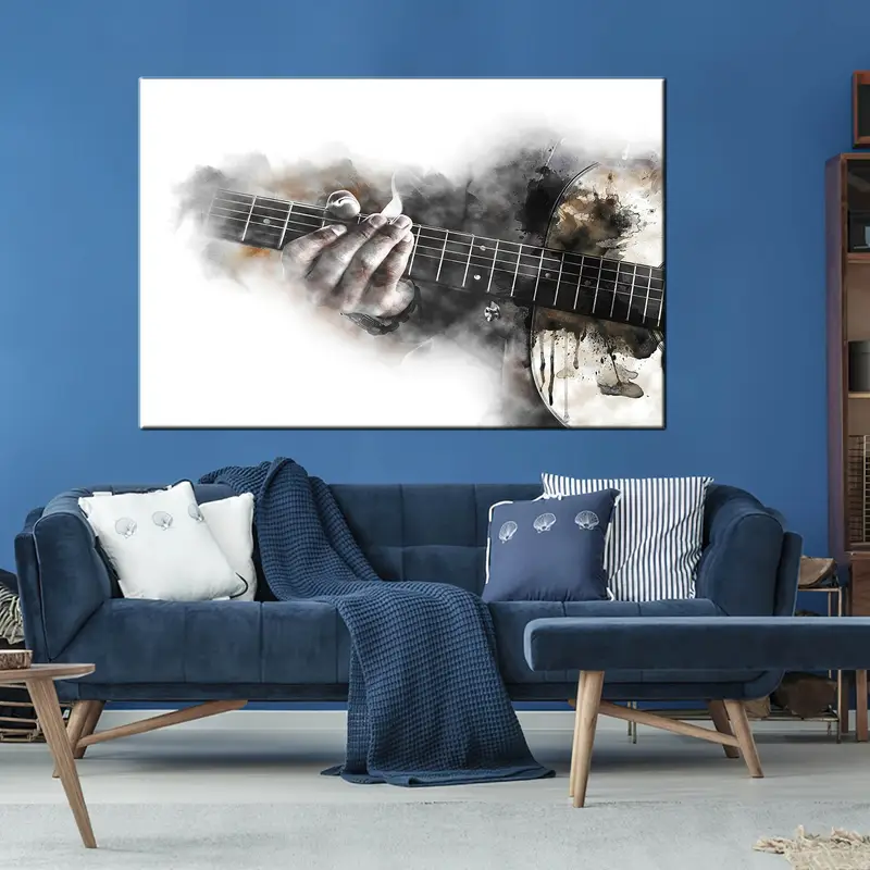 Guitar Wall Art, Guitar Print, Music Wall Art, Music Instruments Print, Guitar Poster, Guitar Abstract Wall Art, Watercolor Wall Art, - 1