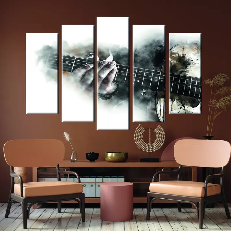 Guitar Wall Art, Guitar Print, Music Wall Art, Music Instruments Print, Guitar Poster, Guitar Abstract Wall Art, Watercolor Wall Art, - 5