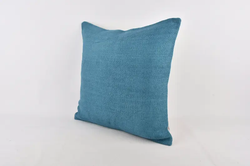24x24 Blue Cushion, Authentic Pillow Sham, Antique Pillows, Pillow, Ethnical Kilim Rug Pillow, Home Decor Pillow, Custom Pillow Cover - 3