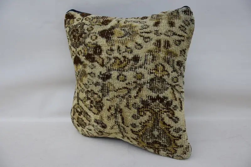 Rustic Pillow Sham, 14x14 Brown Pillow Cover, Art Deco Cushion Case, Pillow, Vintage Kilim Throw Pillow, Kilim Pillow, Vintage Kilim Pillow - 3