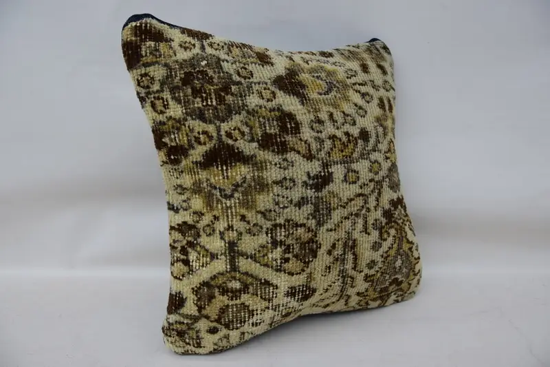 Rustic Pillow Sham, 14x14 Brown Pillow Cover, Art Deco Cushion Case, Pillow, Vintage Kilim Throw Pillow, Kilim Pillow, Vintage Kilim Pillow - 2