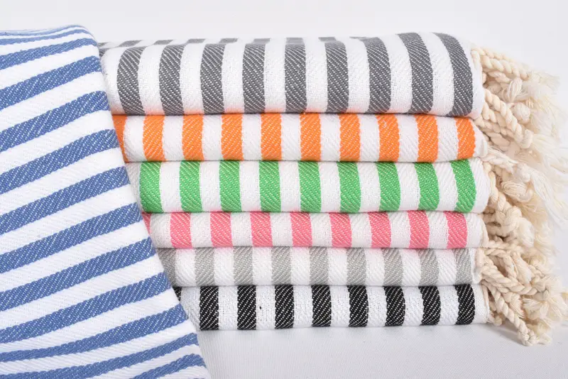 Personalized Gift, Personalized Dish Towel, Embroidery Towels, Wedding Favors, Organic Tea Towel, 40x18 Cotton Striped Towel, Bridal Shower Favors - 1