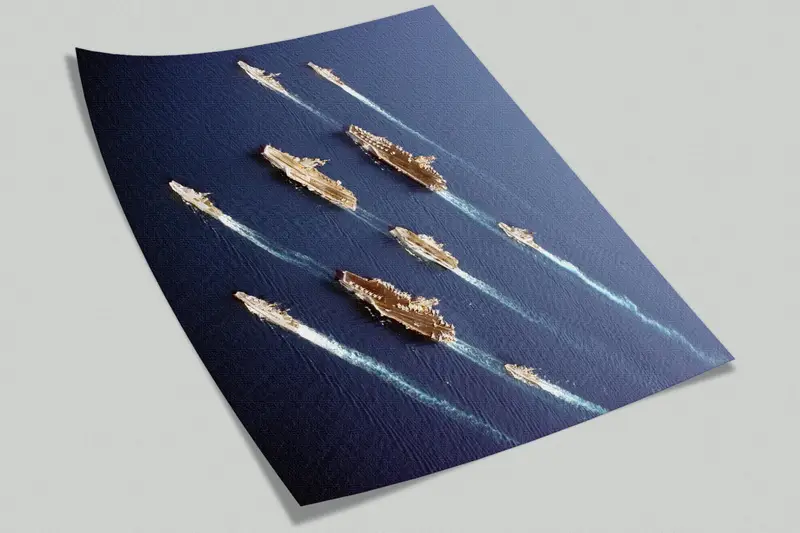 オーシャンデジタルペーパー、ミリタリーネイビーシップウォリアーズペーパークラフト、3Dペーパークラフト、耐候性、風景の壁紙、取り外し可能な壁の装飾、 - 7