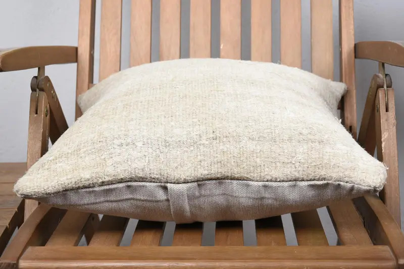 Kilim Cushion Sham, Patio Cushion Case, Vintage Kilim Throw Pillow, Sofa Cushion, Pillow for Couch, 18x18 Beige Pillow Case, Cushion Cover - 5