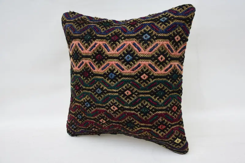 Shabby Chic Pillow Sham, Throw Kilim Pillow, Pillow Sham, Antique Pillows, Bed Cushion, Aztec Cushion, Kilim Pillow Cover, 12x12 Pink Cushion - 3