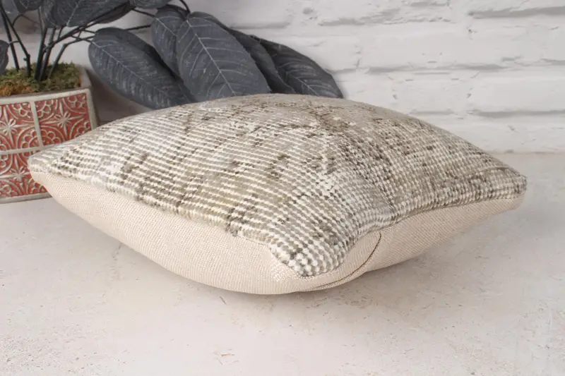 Sofa Bolster Pillow, Comfy Throw Cushion, Gift Pillow, Pillow Sham, Bright Pillow, 12x12 Beige Cushion Case, Antique Pillows, Kilim Pillow Cover - 6