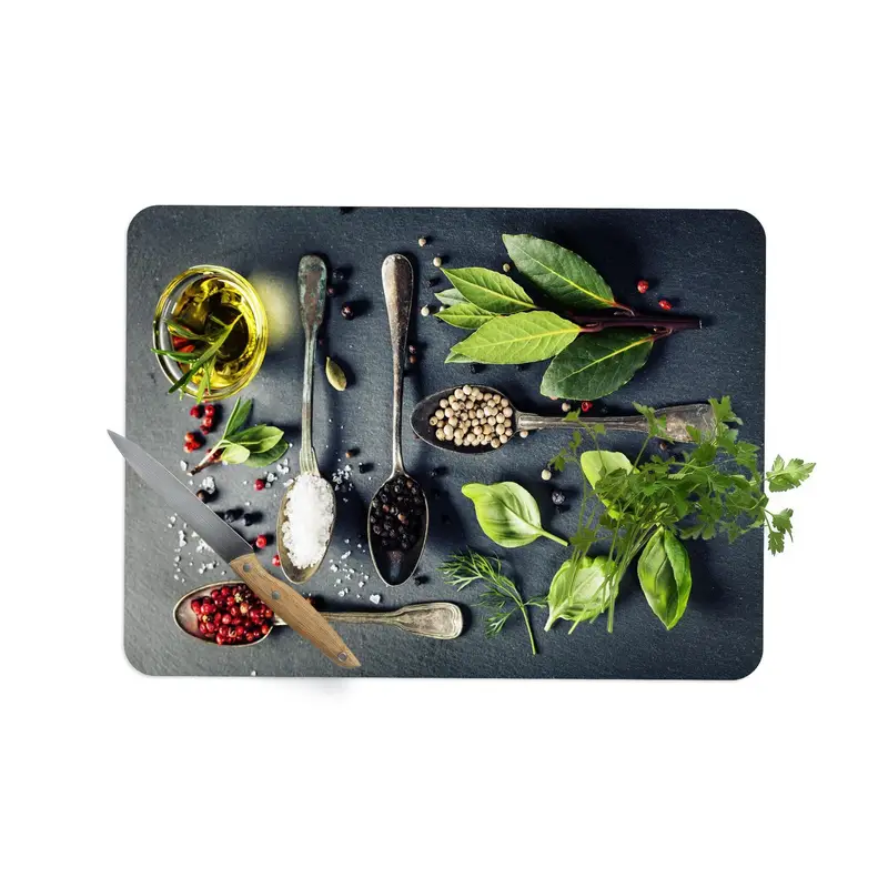 Transparent Glass Cutting Board with Tempered Safety and Anti-Slip Feet