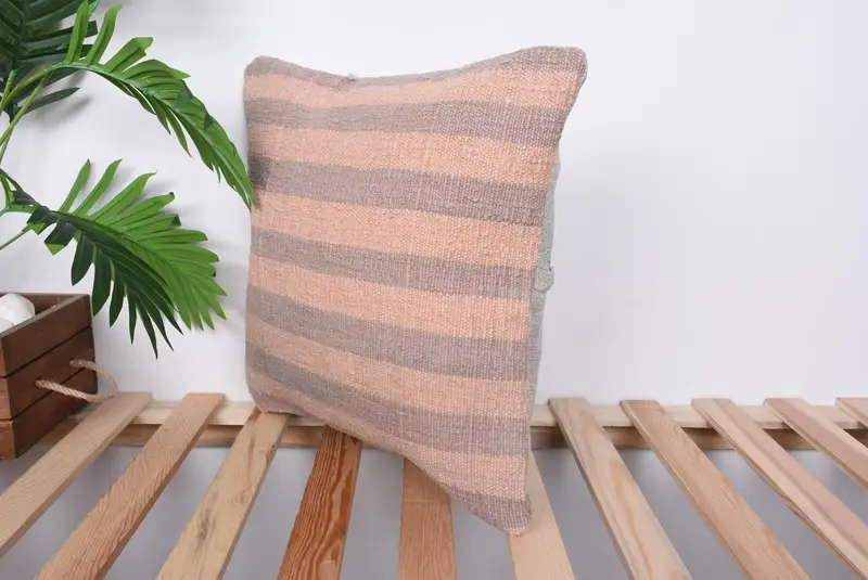 Vintage Kilim Pillow, Pillow for Couch, Kilim Pillow, Customized Pillow Sham, Armchair Cushion Case, Pillow Sham, 16x16 Beige Pillow - 5