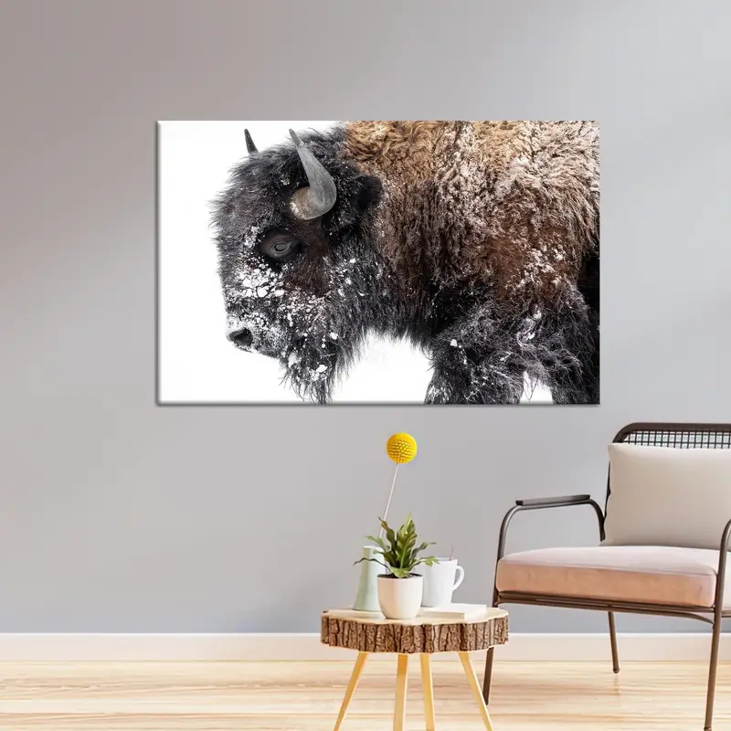 エレガントなロフト冬の雪景色プリントキャンバスアート