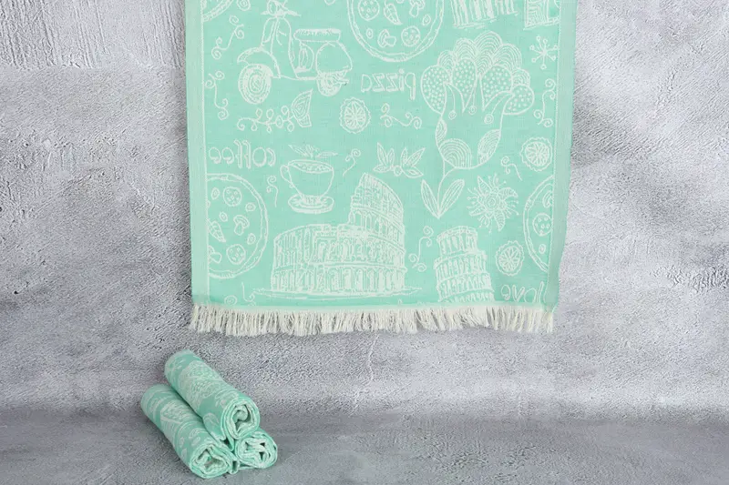 Bachelor Party Favors, Small Bath Towels, Monogram Hand Towel, Personalized Gifts, 28x20 Cotton Italian Symbols Design Towel, Travel Towel - 1