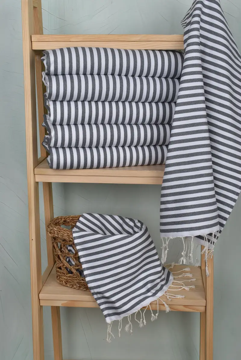 Monogram Hand Towel, Bathroom Hand Towel, Personalized Dish Towel, Gym Towel, Gift For The Home, Personalized Hand Towel, 40x18 Cotton Striped Towel - 3